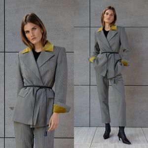 Roari Meredith Blazer Grey Houndstooth